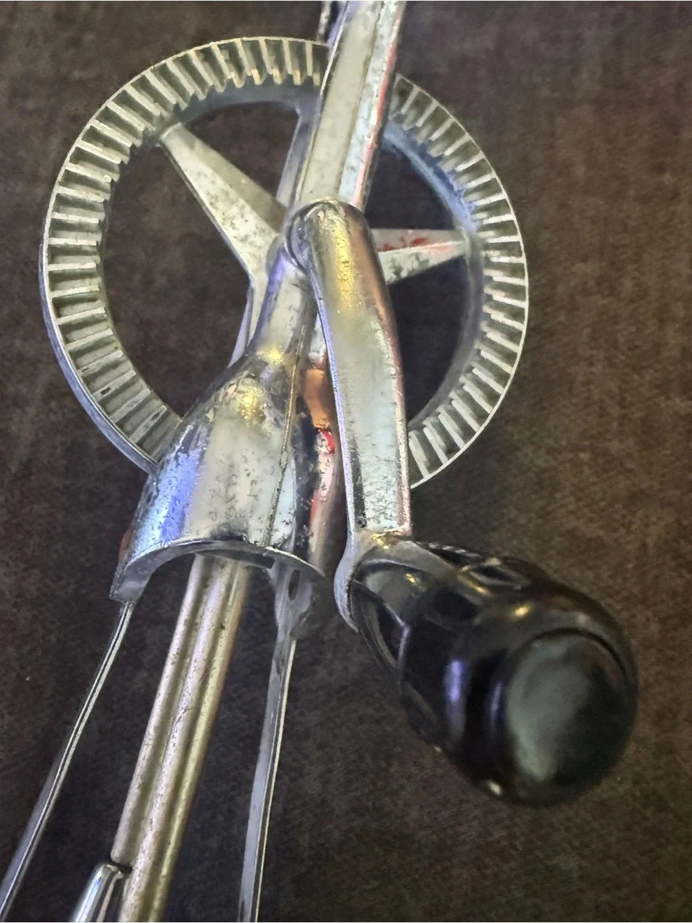 Vintage EKCO Hand Crank Egg Beater Rotary Mixer Black Handle Working